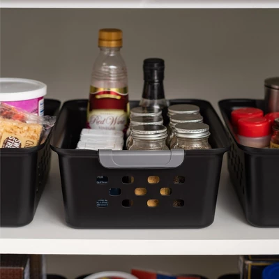 IRIS USA Plastic Storage Basket, Shelf Basket Organizer For Pantries - Image 3