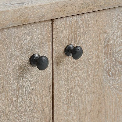 31" Castleton Mango Wood Shoe Cubbie Storage Cabinet Driftwood - Alaterre Furniture - Image 9