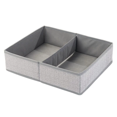 MDesign Fabric Dresser Drawer/Closet Storage, 2 Section Tray, 3 Pack - Image 6