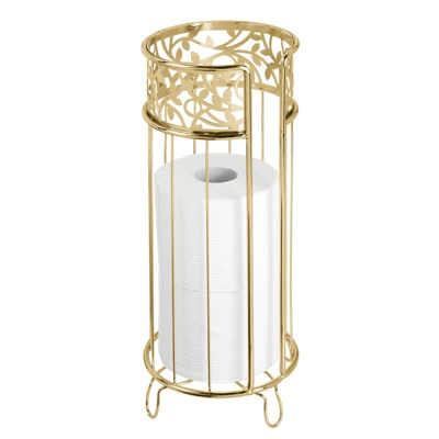 MDesign Metal Toilet Paper Holder Stand - Storage For 3 Rolls - Image 12