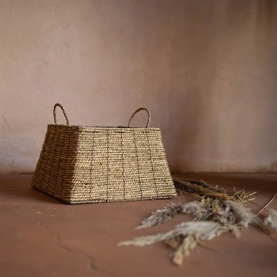 Natural Woven Natural Seagrass & Metal Basket - Foreside Home & Garden - Image 4