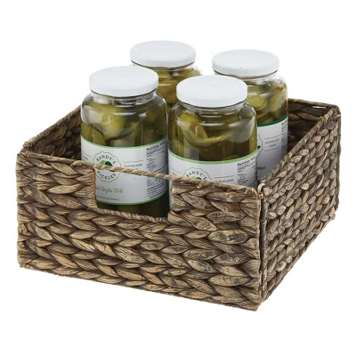 MDesign Hyacinth Kitchen Storage Basket With Handles, 4 Pack - Image 5