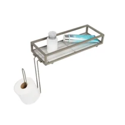 Honey-Can-Do Over-The-Toilet Paper And Storage Tray Silver