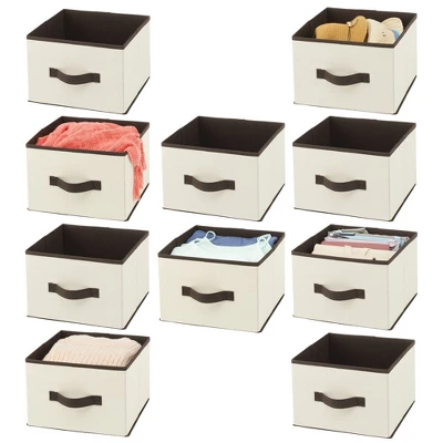 MDesign Soft Fabric Closet Storage Organizer Cube Bin, 10 Pack - Image 9