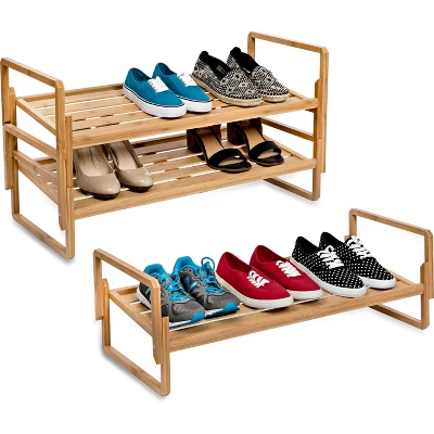 Honey-Can-Do 3 Tier Nest Bamboo Shoe Rack - Image 2