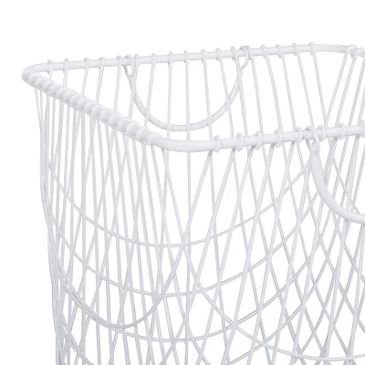 French Country Iron Storage Cart White - Olivia & May - Image 2