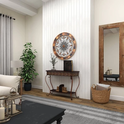 Vintage Reflections Rustic Wood-Style MDF And Synthetic Leather Book Box Set 3ct - Olivia & May - Image 6