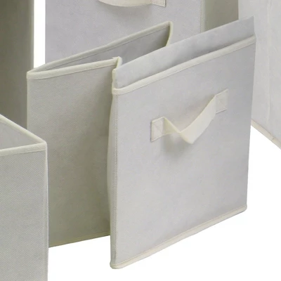 Set Of 6 Capri Foldable Fabric Baskets Beige - Winsome - Image 2