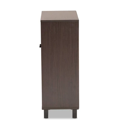 Rossin Modern Wood 2 Door Entryway Shoe Cabinet - Baxton Studio - Image 3