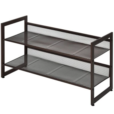 Tangkula Iron Shoe Shelf 2/3/4-Tier Space Saving Layered Shoes Shelving Shoes Storage Organizer - Image 10