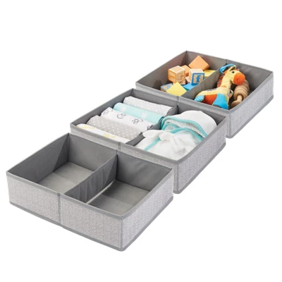 MDesign Fabric Dresser Drawer/Closet Storage, 2 Section Tray, 3 Pack - Image 8