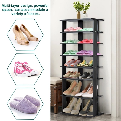 Patented 7-Tier Dual Shoe Rack Practical Free Standing Shelves Storage Shelves Concise - Image 5