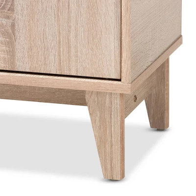 Fella Two-Tone Oak And Entryway Shoe Cabinet With Lift Top Storage Compartment Brown - Baxton Studio - Image 5