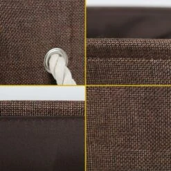 PiccoCasa Home Closet Clothes Box Cotton Fabric Decorative Storage Bins Small Chocolate Color 1 Pc