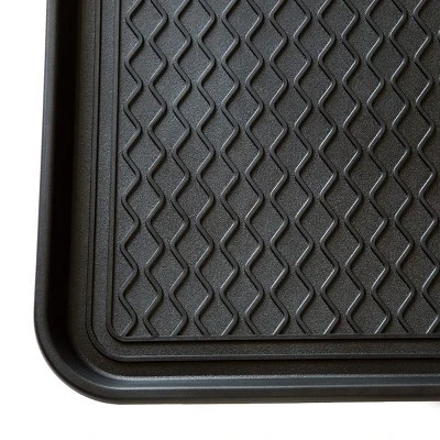Large All-Weather Indoor/Outdoor Boot Tray - Weather-Resistant Plastic Shoe Mat With Raised Edge For Entryways, Decks, And Patios By Stalwart (Black) - Image 3