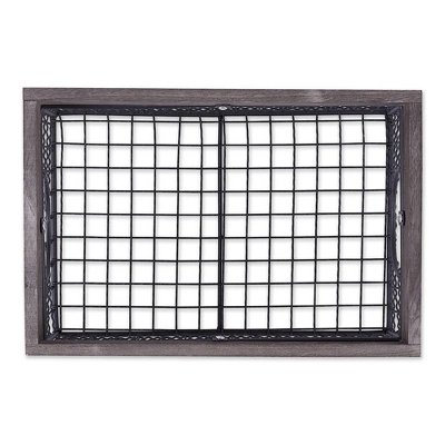 Design Imports Set Of 6 Antique Silver Finish Farm House Baskets - Image 2