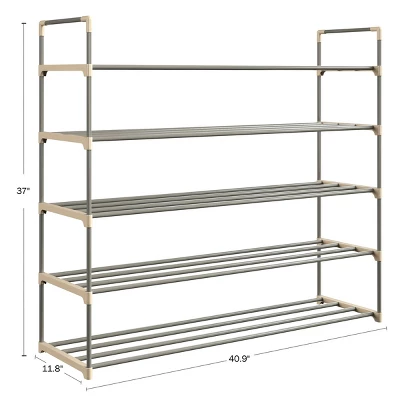 Hastings Home Five-Tier 30-Pair Shoe Storage Rack