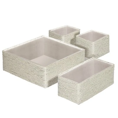 Sorbus Woven Paper Rope Baskets - 4 Piece Set - Image 5
