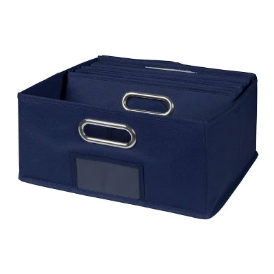 Niche Cubo 6pk Half Size Foldable Fabric Storage Bins With Label Holder Blue - Image 3