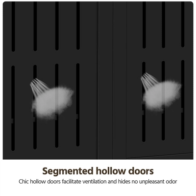 Yaheetech Adjustable 5-Tier Shoe Storage Cabinet With Louvered Door, Black - Image 7