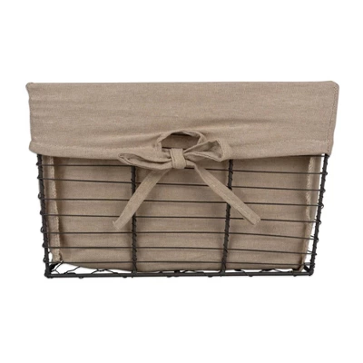 Design Imports Set Of 5 Vintage Gray Wire Liner Baskets Taupe - Image 5