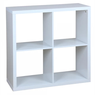 Home Basics 4 Open Cube Organizing Wood Storage Shelf - Image 3