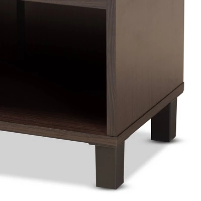 Rossin Modern Wood 2 Door Entryway Shoe Cabinet - Baxton Studio - Image 5