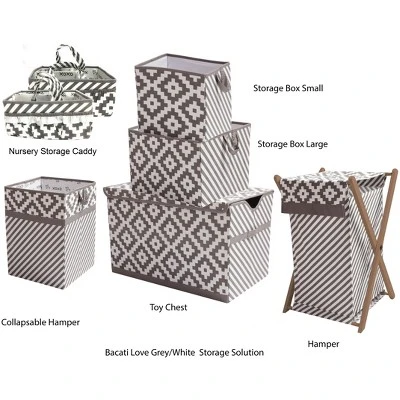 Bacati - Love Gray/white Storage Toy Chest - Image 2