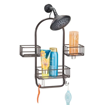 MDesign Metal Large Bath Tub & Shower Caddy, Hanging Storage Organizer - Image 7