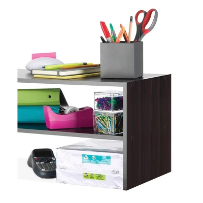 Whitmor 24" Stackable Wide 2 Shelf Storage Organizer Brown - Image 5
