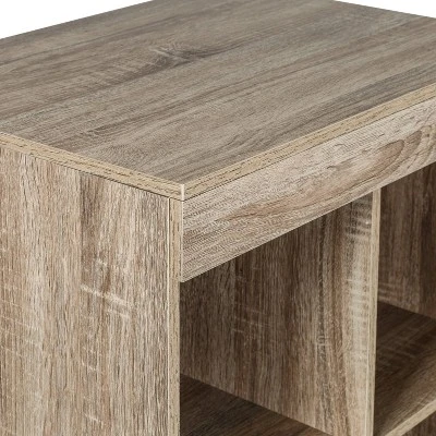 Honey-Can-Do 6 Compartment Divided Cube Cabinet Oak - Image 3