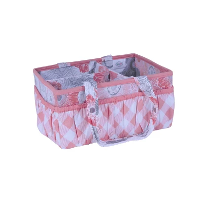 Bacati - Watercolor Floral Coral/Gray Storage Caddy