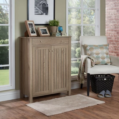 Sylvia 1 Drawer Shoe Cabinet Light Oak - MiBasics - Image 2