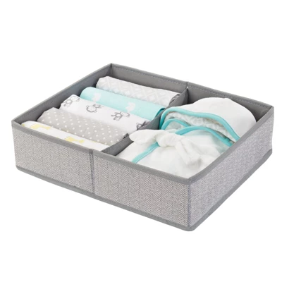 MDesign Fabric Dresser Drawer/Closet Storage, 2 Section Tray, 3 Pack - Image 5