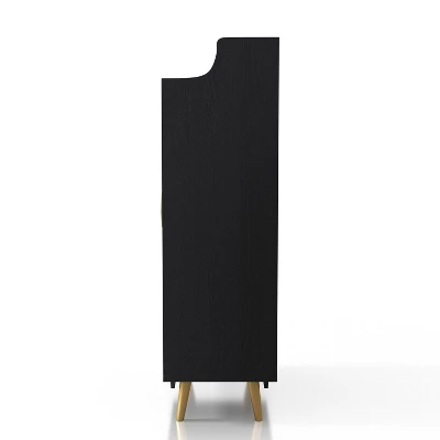 Tamworth Double Door Shoe Cabinet Black - MiBasics - Image 3