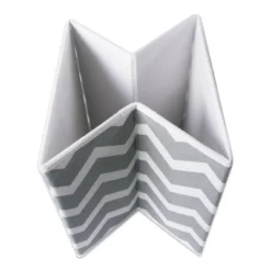 Set Of 4 11" X 11" X 11" Nonwoven Polyester Square Storage Chevron Cube Gray - Design Imports