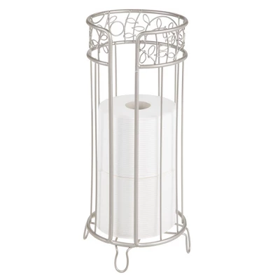 MDesign Decorative Metal Toilet Paper Storage Holder Stand, 3 Rolls - Image 9