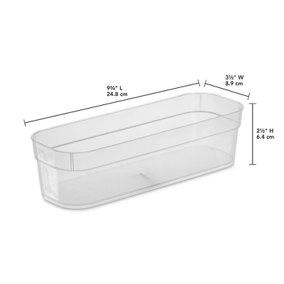 Sterilite 13538608 Narrow Storage Trays With Sturdy Banded Rim And Textured Bottom For Desktop And Drawer Organizing, Clear (24 Pack) - Image 4