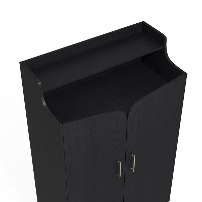 Tamworth Double Door Shoe Cabinet Black - MiBasics - Image 8