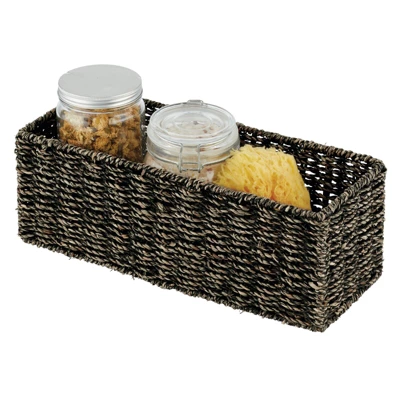 MDesign Natural Woven Bathroom Storage Organizer Basket - Image 3