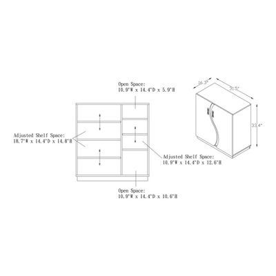 Brazen Contemporary 8 Shelf Shoe Cabinet White/Distressed Walnut - MiBasics - Image 4