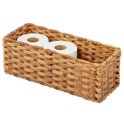 MDesign Woven Seagrass Toilet Tank Storage Basket For Bathroom - Image 6