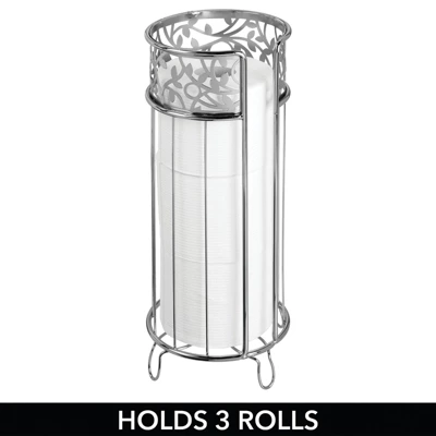 MDesign Metal Toilet Paper Holder Stand - Storage For 3 Rolls - Image 2