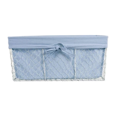 Design Imports Set Of 5 Antique White Chicken Wire Liner Baskets Denim - Image 7