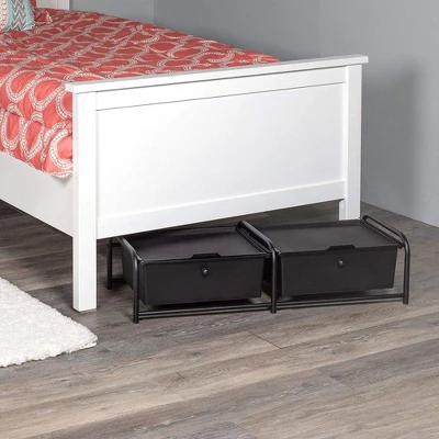 J&V TEXTILES Metal Frame Underbed Storage With Lids, Requires At Least 8”H Clearance From Floor To Bed Frame, Black, 2-Drawer - Image 5