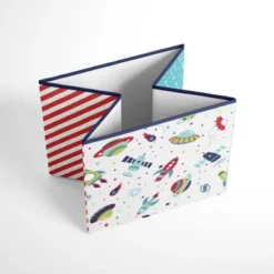 Bacati - Space Multicolor Boys Cotton Storage Box Large