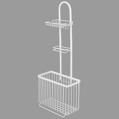 MDesign Metal Free Standing Toilet Paper Stand/Dispenser, Holds Tablet - Image 5