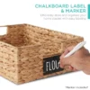 Best Choice Products Set Of 4 16x12in Woven Water Hyacinth Pantry Baskets W/ Chalkboard Label, Chalk Marker