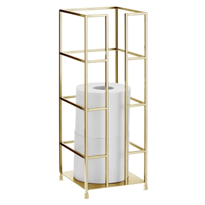 MDesign Metal Toilet Paper 3-Jumbo Roll Storage Reserve Tower Stand - Image 9