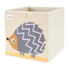 3 Sprouts Large 13 Inch Square Children's Foldable Fabric Storage Cube Organizer Box Soft Toy Bins, Pet Hedgehog, Gray Mouse, & Dotted Sheep (3 Pack)